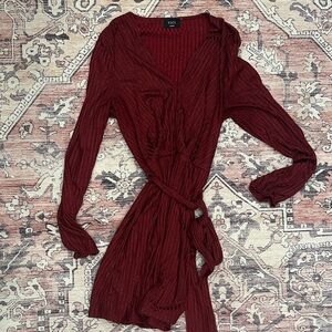 Vici Burgundy Long Sleeve Dress